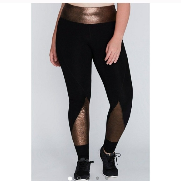 Lane Bryant Livi Active Bronze & Black Leggings - Picture 1 of 7